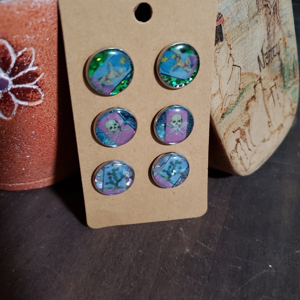 Loteria, resin earrings